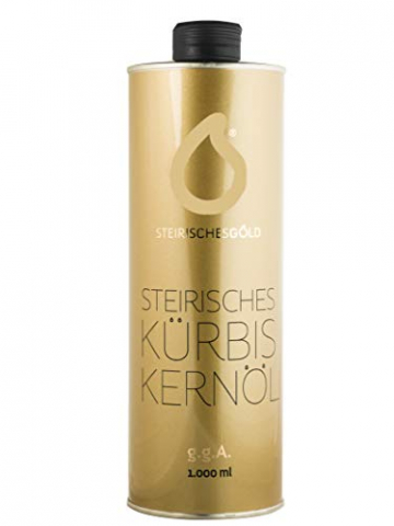 Steirisches Kürbiskernöl - Steirisches Gold, ungefiltert, traditionell, naturbelassenes 100% steirisches Kernöl g.g.A (1000ml) - 1