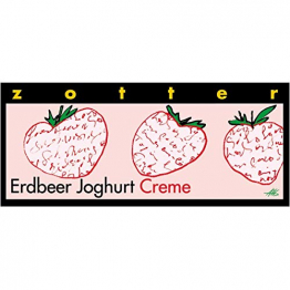 Zotter Joghurtschokolade mit Erdbeercreme, handgeschöpft (70 g) - Bio - 1